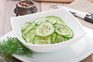 Fresh-salad-of-cucumbers-with-dill-and-p