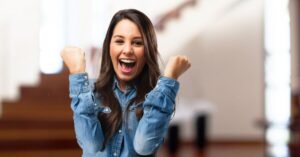 excited young woman